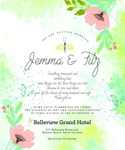 Lime Floral Wedding Invitation
