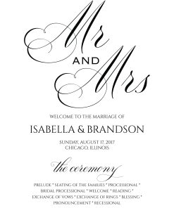 Elements Wedding Program Cards, Posts