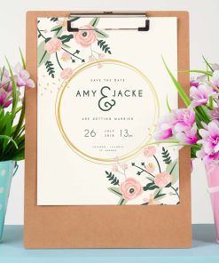 Save the day wedding invitation
