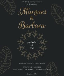Dark with Golden text invitation