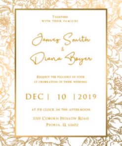 Luxury Golden Wedding Invitation Set