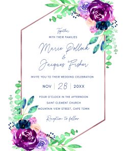 Wedding Invitation Suite Color Purple